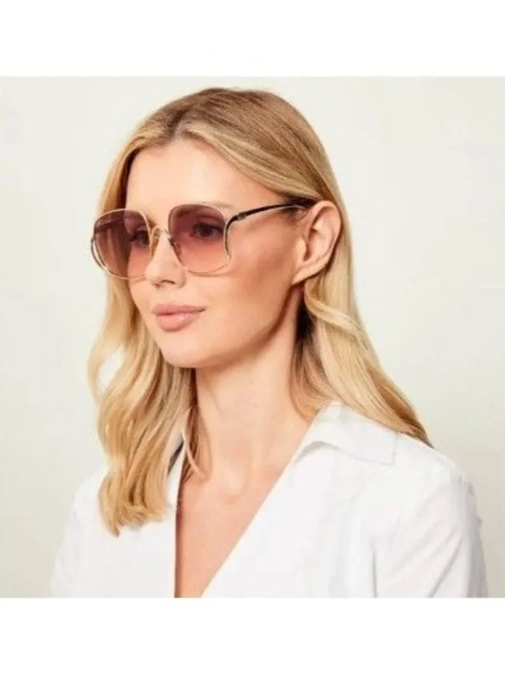 Miu Miu MU A57S 1BC30S Sunglasses Gold Square Frame, Grey Gradient Lenses